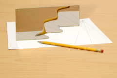 Surrealer Spiegel, 2022, surreale Fotomontage mit Zeichnung, 30 cm x 40 cm, Wolfram Keller  